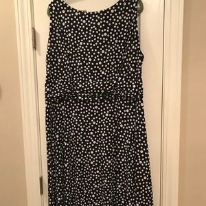 CJ Banks black white polka dot dress